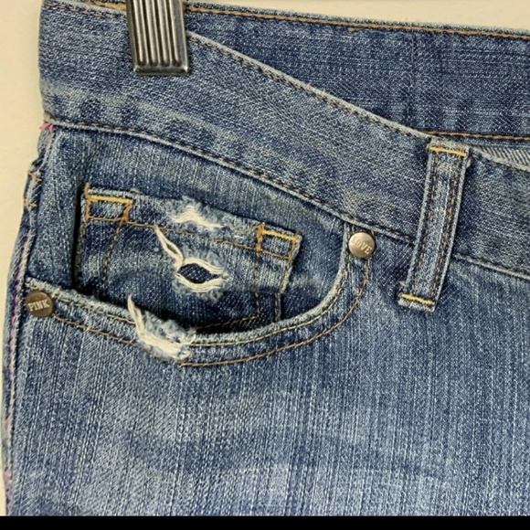 PINK VS Denim Flare Distressed Blue Sz: 25 - Picture 2 of 8